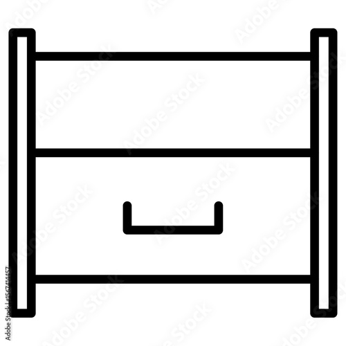 drawer icon flat thin outline art logo
