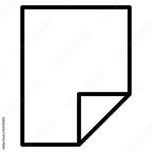 fold paper icon flat thin outline art logo