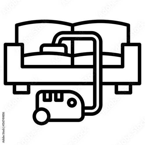 furniture drycleaning icon flat thin outline art logo