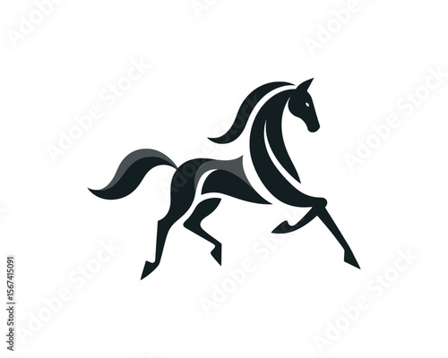Elegant stallion dynamic vector art of a rearing horse