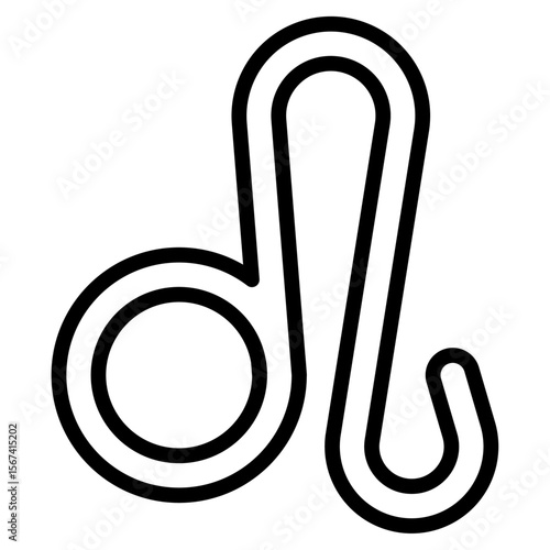 leo sign icon flat thin outline art logo