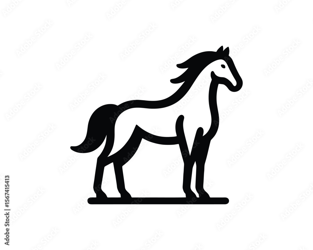 Elegant stylized vector horse illustration elegant Elegant stylized vector horse illustration elegant