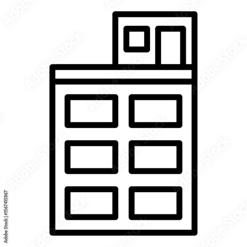 penthouse icon flat thin outline art logo