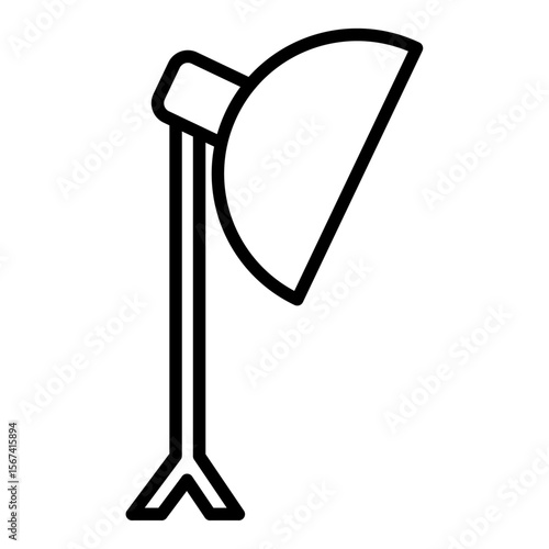 photography lightning icon flat thin outline art logo