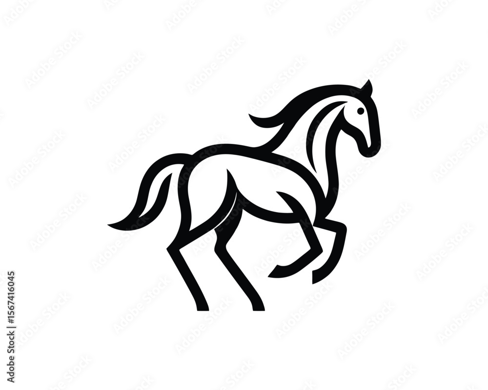 Elegant stallion modern vector art for equestrian branding Elegant stallion modern vector art for equestrian branding