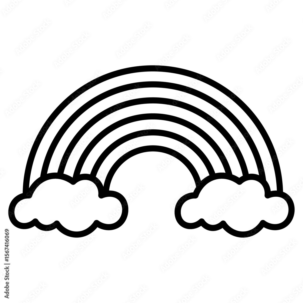 rainbow icon flat thin outline art logo rainbow icon flat thin outline art logo