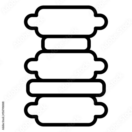 Radiculopathy radicular syndrome icon flat thin outline art logo