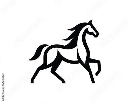 Elegant stallion stylized vector horse icon
