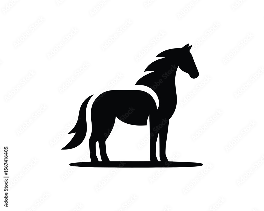 Sleek equestrian stallion silhouette vector design Sleek equestrian stallion silhouette vector design