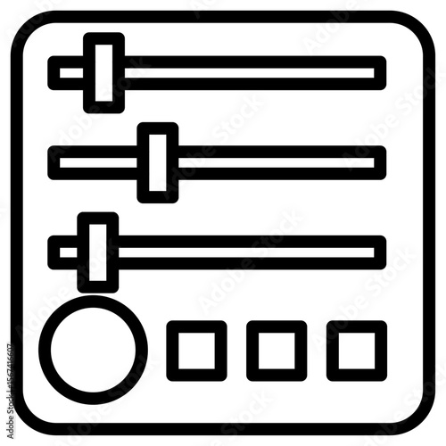 sound mixer icon flat thin outline art logo
