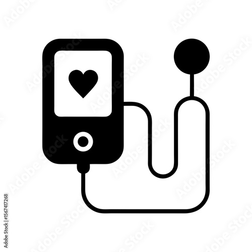 Blood Pressure Monitor Icon in Minimalist Style for Health Checkup Vector Design