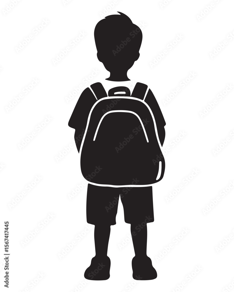 Isolated silhouette of a boy walking with a school bag, Anime schoolboy silhouette with backpack, Silhouette of a Boy with Backpack Vector for Educational Designs Isolated silhouette of a boy walking with a school bag, Anime schoolboy silhouette with backpack, Silhouette of a Boy with Backpack Vector for Educational Designs