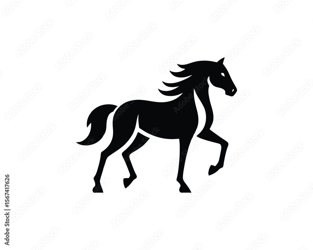 Elegant horse silhouette vector illustration for logo design Elegant horse silhouette vector illustration for logo design
