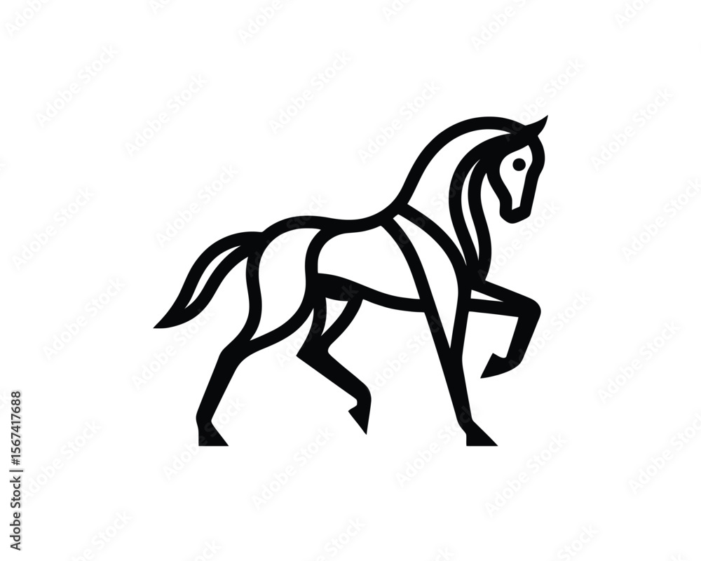 Elegant linear horse vector illustration elegant Elegant linear horse vector illustration elegant