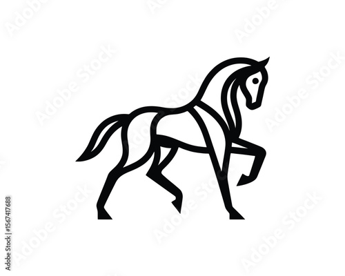 Elegant linear horse vector illustration elegant