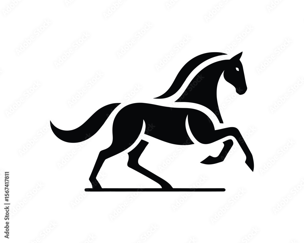 Obraz premium Stallion equestrian vector silhouette of a rearing horse