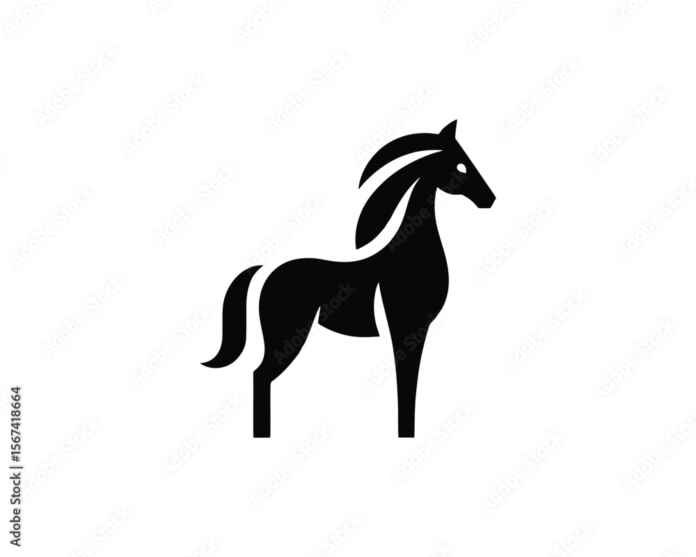 Obraz premium Elegant horse silhouette vector design elegant