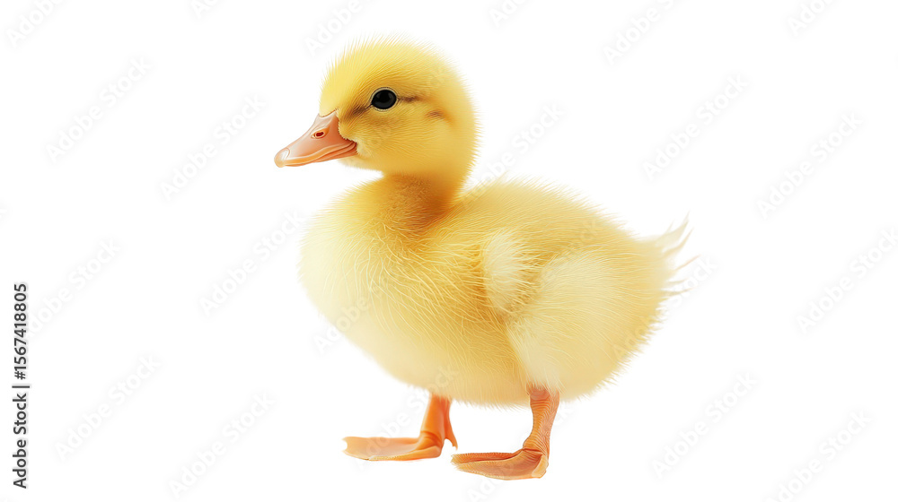 Cute yellow duck with soft feathers and orange beak, standing still Transparent background, PNG Cute yellow duck with soft feathers and orange beak, standing still Transparent background, PNG