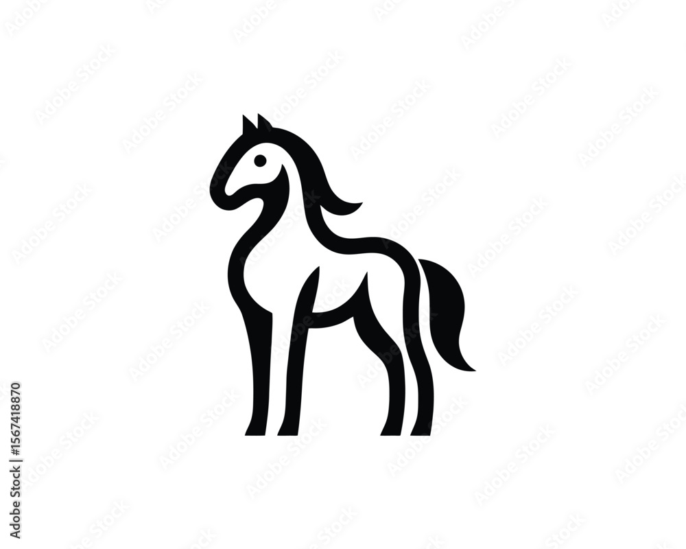 Elegant stallion minimalist black line art Elegant stallion minimalist black line art