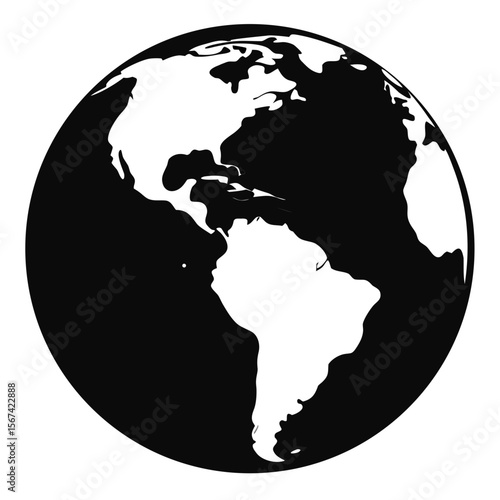 world map on black
