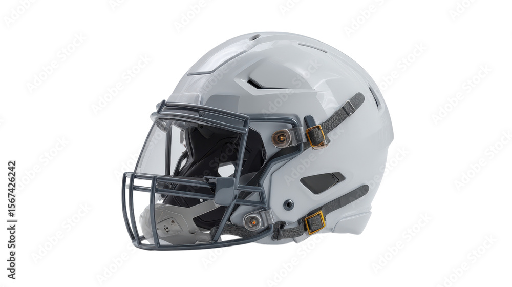 Fototapeta premium White American Football Helmet on Transparent Background