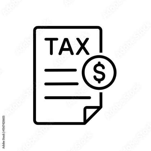 Outline tax bill icon representing payment of government taxes