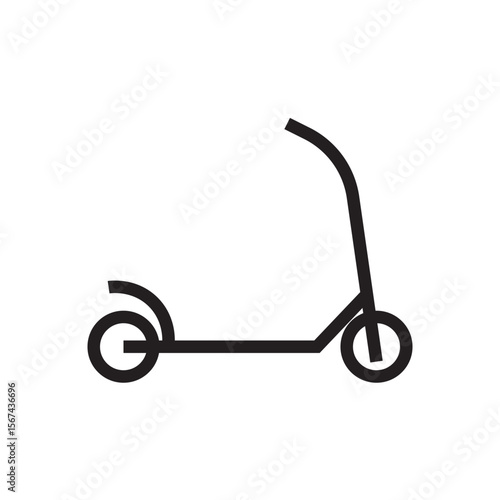 Electric scooter silhouette. Minimalist black scooter outline, capturing urban micro-mobility vibes.