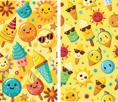 seamless pattern with funny Emoji 