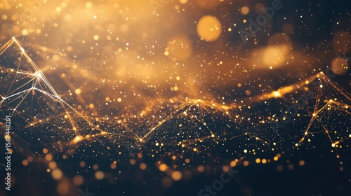 Golden Abstract Network Background