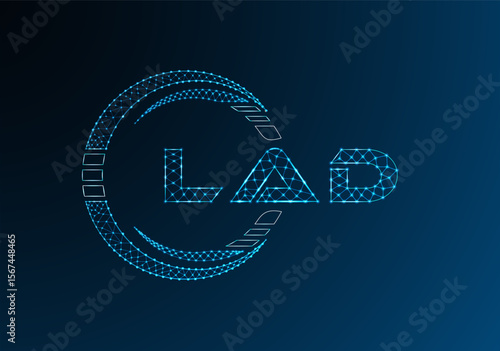 LAD low poly letter logo vector design. LAD lower poly logo design. Low poly logo.
