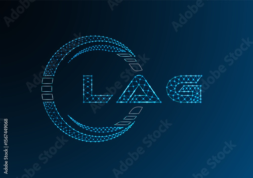 LAG low poly letter logo vector design. LAG lower poly logo design. Low poly logo.