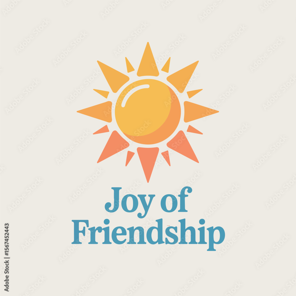 Fototapeta premium Stylized Sun Graphic Joy of Friendship Design sunshine friendship day vibes