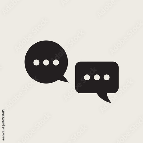 Black Speech Bubbles Communication Icons Set chat bubble friendship day vibes