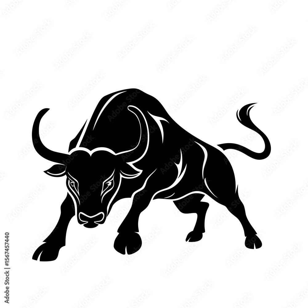 Obraz premium bull isolated on white background