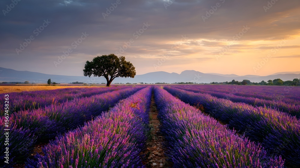 Obraz premium Mountain Landscape at Sunset | Scenic Golden Hour View, Majestic Peaks & Serene Nature Background