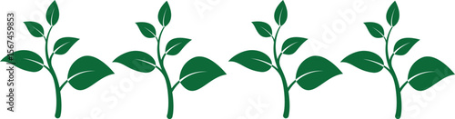 Set of growing plant icons representing eco-friendly growth stages, sustainable agriculture development, organic farming progress with transparent background