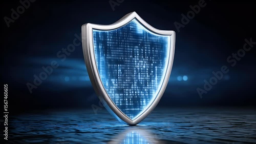 Wallpaper Mural Security shield illustration with binary code Torontodigital.ca