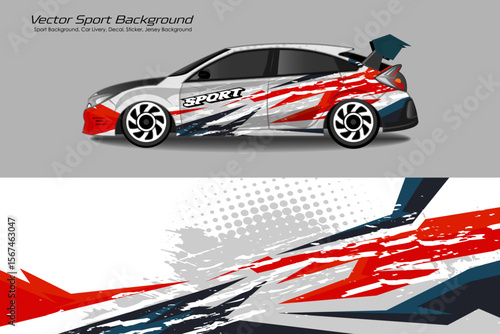 Car wrap graphic racing abstract background for wrap and vinyl sticker premium EPS 10