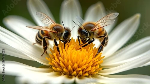 Bees enjoying the flowers bounty