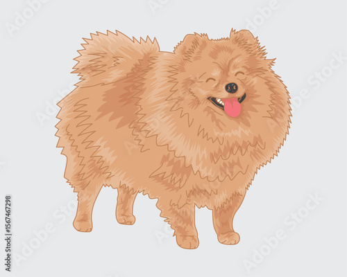 Vector drawing of a cute dog illustration