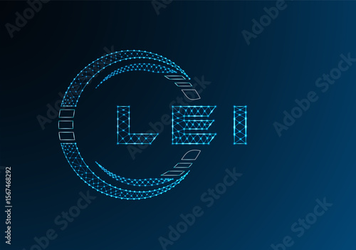 LEI low poly letter logo vector design. LEI lower poly logo design. Low poly logo.