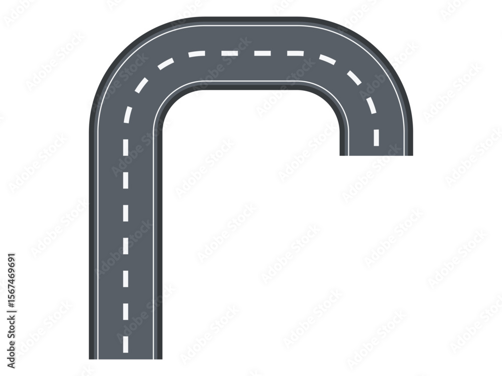 Fototapeta premium Bending roads vector set
