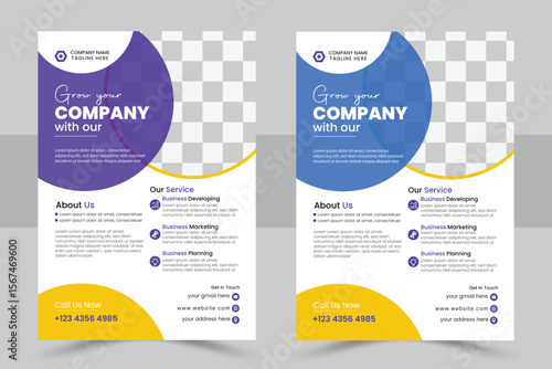 Business Flyer Corporate Flyer Template Geometric shape Flyer Circle Abstract Colorful concepts