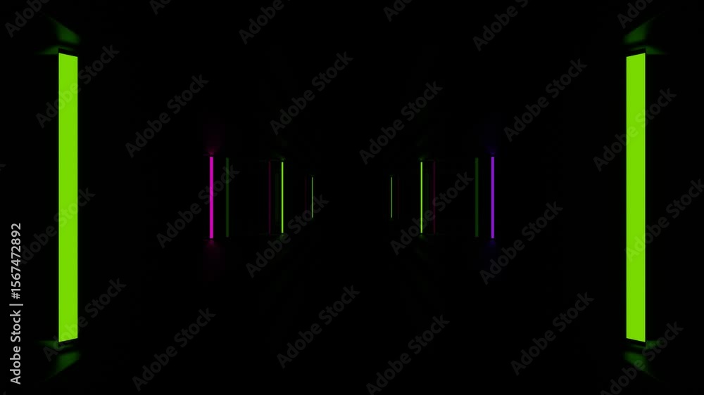 Pink and Green Neon Side Lights in Corridor Background VJ Loop in 4K Pink and Green Neon Side Lights in Corridor Background VJ Loop in 4K