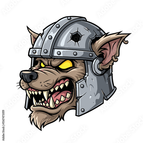 Werewolf Wearing Spiked Helmet