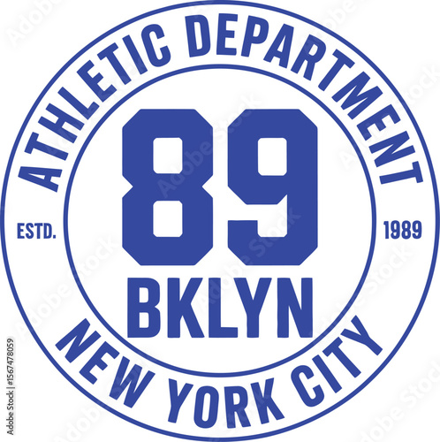 New York, Brooklyn typography for t-shirt print. Sports, athletic t-shirt graphics. Vector