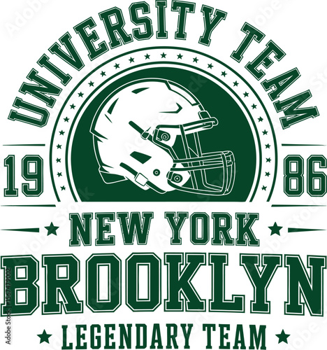 New York, Brooklyn typography for t-shirt print. Sports, athletic t-shirt graphics. Vector

