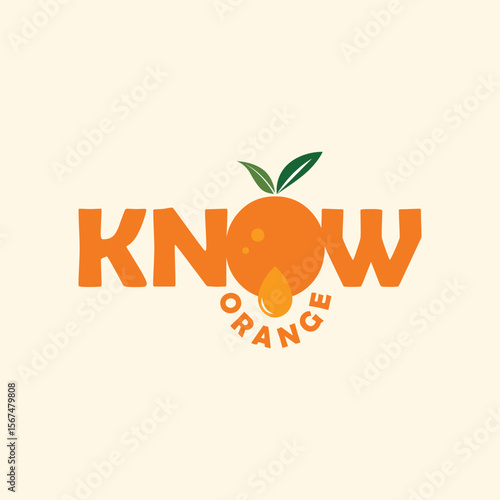 Modern orange fruit logo for learn about quality of organic healthy orange fruit