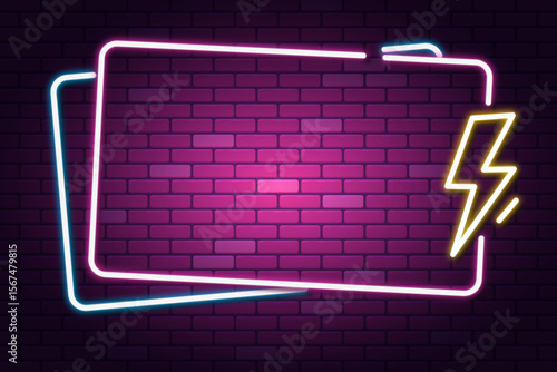 Gaming Neon Frames, Glowing Frame for Twitch and YouTube Streams, Stylish Neon Gaming Border for Video Content Creators, and a fully editable vector file.