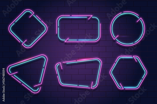 Gaming Neon Frames, Glowing Frame for Twitch and YouTube Streams, Stylish Neon Gaming Border for Video Content Creators, and a fully editable vector file.